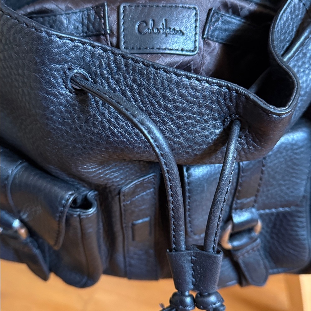 Cole Haan black leather shoulder with pockets